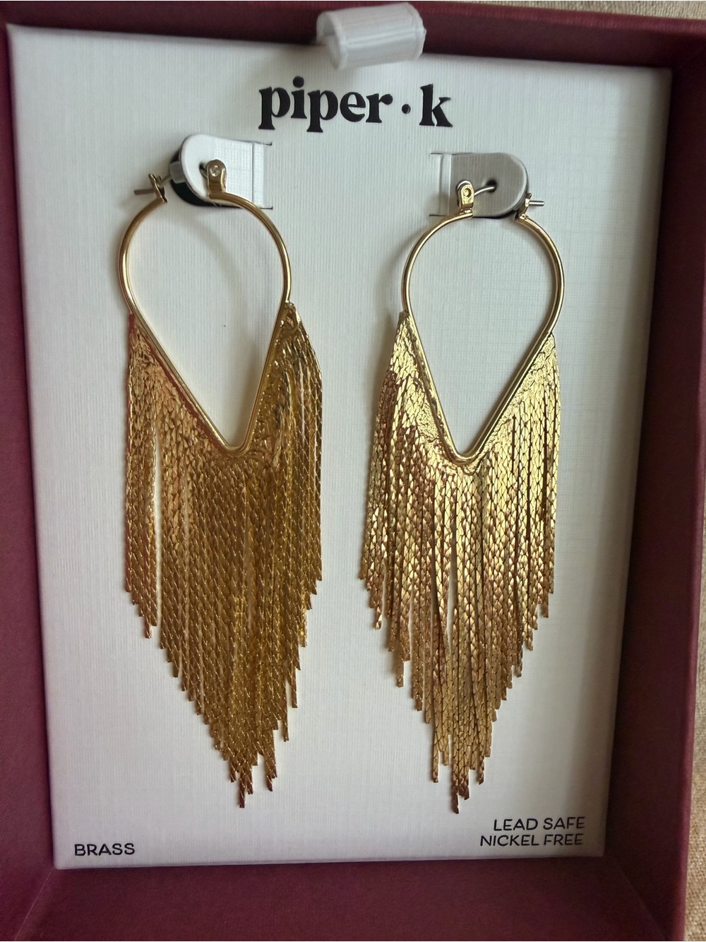 Piper Gold Cascading Fringe Hoop Earrings